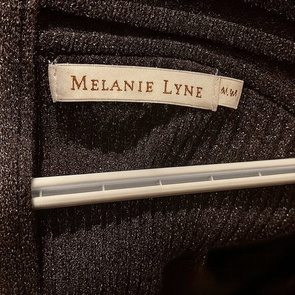 Melanie Lyne Metallic Ribbed Asymmetric Cardigan – Size M - Picture 4 of 5